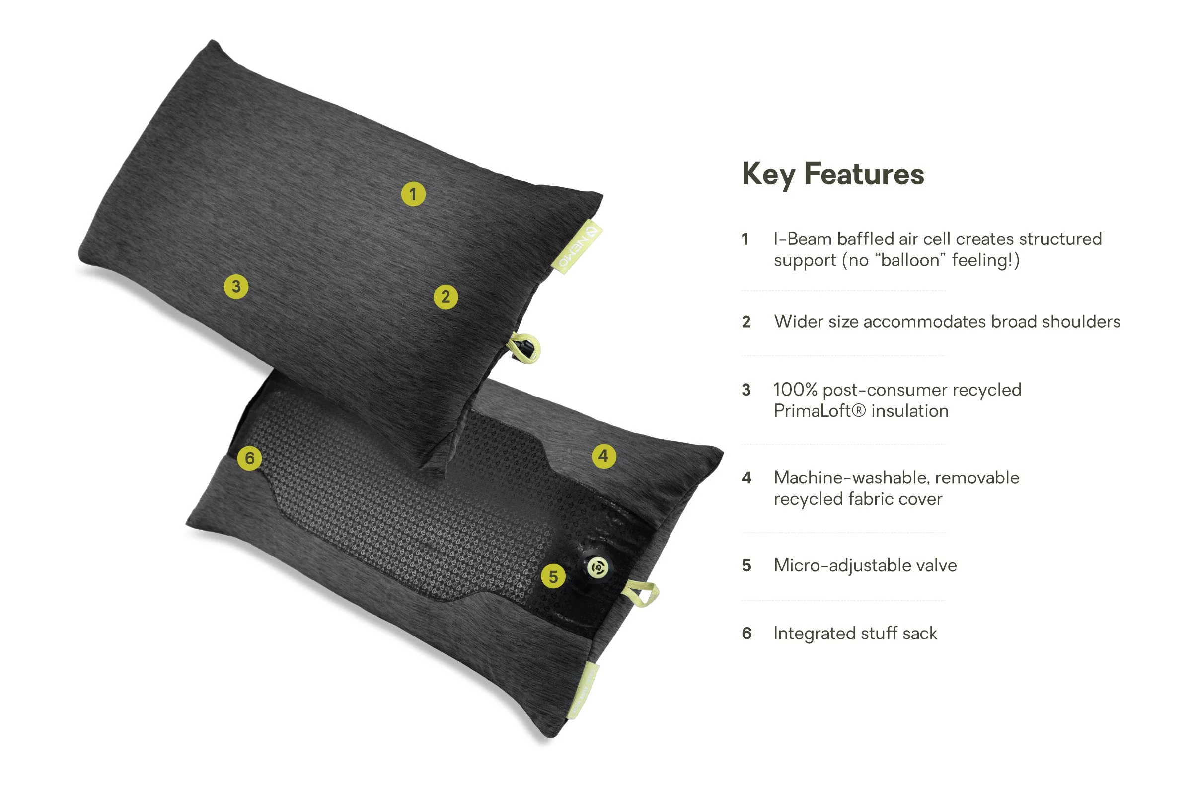 Nemo Fillo Elite Wide Ultralight Backpacking Pillow - Image 7