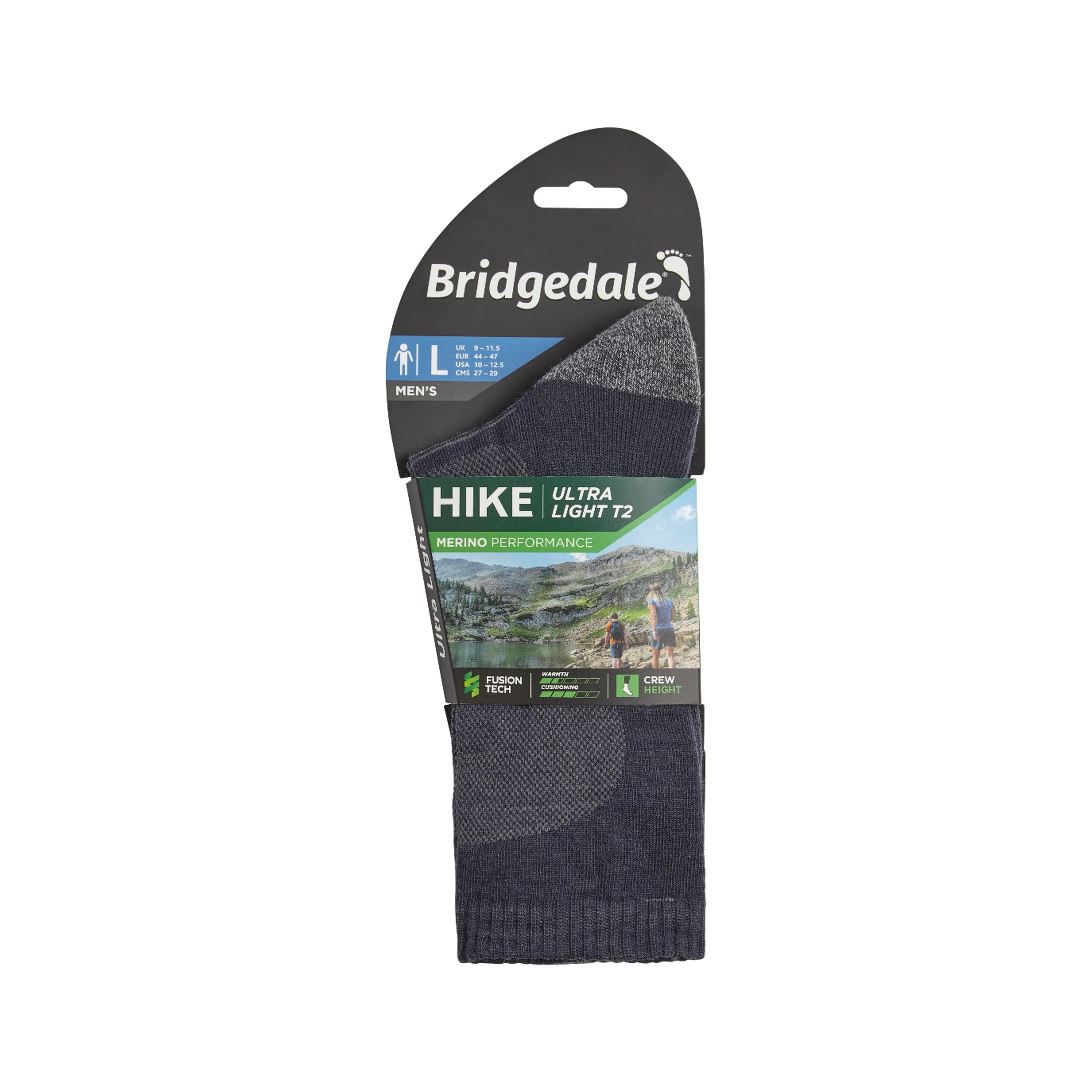 Bridgedale Hike Ultra Light T2 Merino Performance Crew Men's - Image 4
