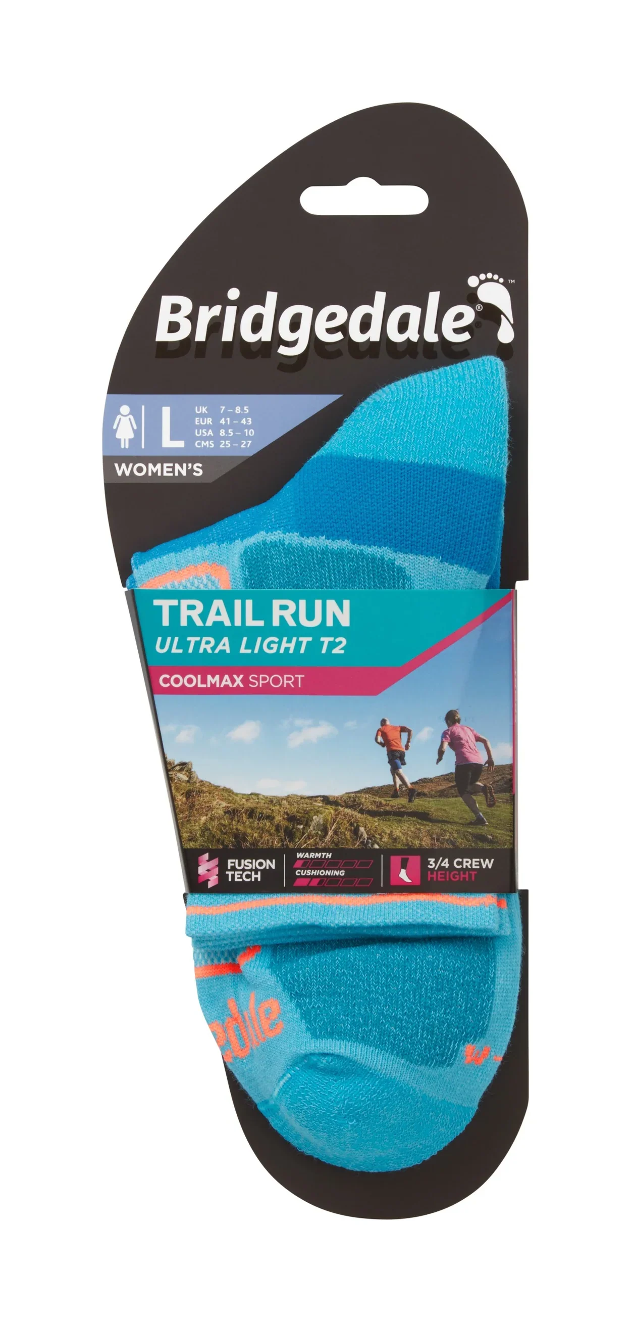 Bridgedale Trail Run Ultra Light T2 Coolmax Sport ¾ Crew Women's - Image 5